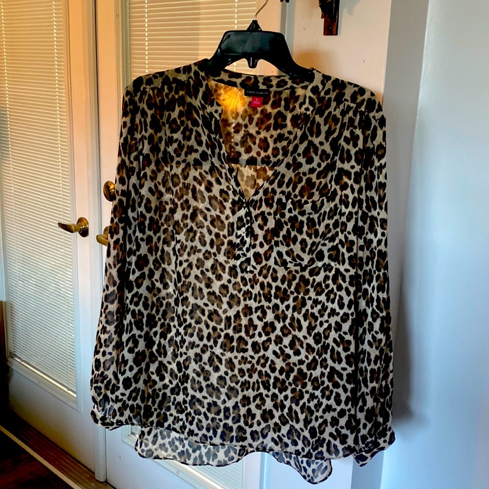 Long sleeve, leopard print blouse